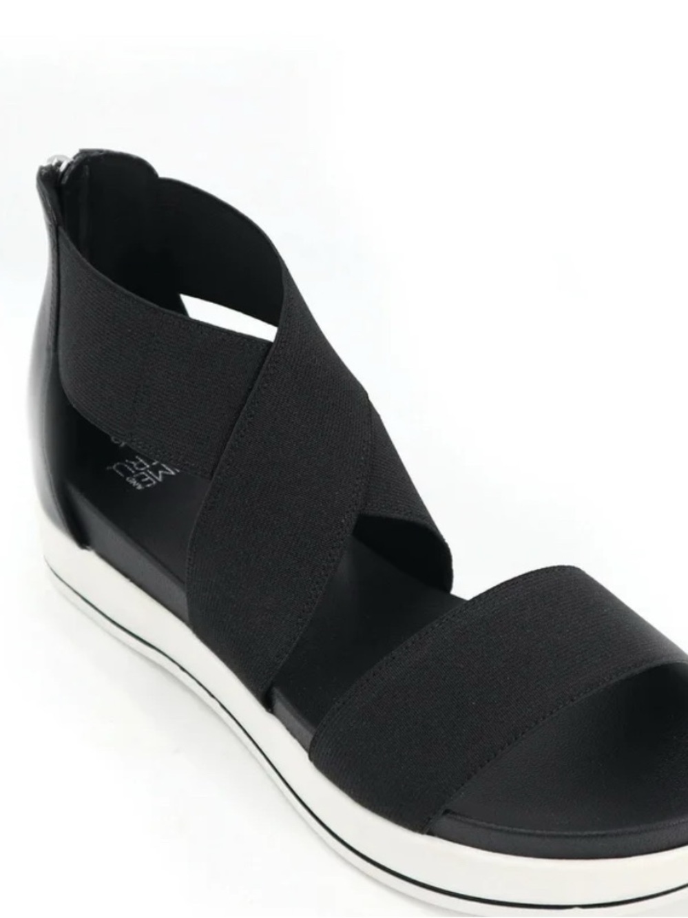 Time and Tru Black Elastic Crisscross Wedge Sandal - Picture 5 of 11